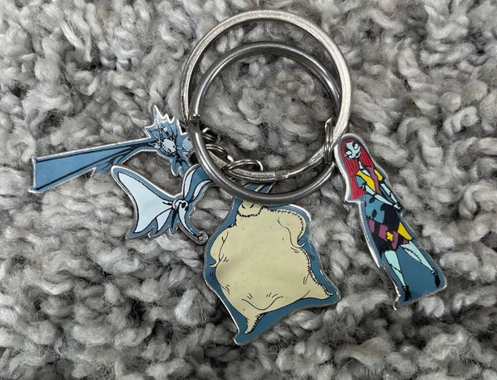 Nightmare Before Christmas Metal Charm Keychain Jack Sally Zero Oogie Boogie